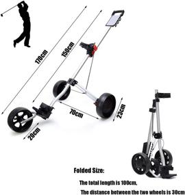 img 3 attached to RUIGRA Golf Push Cart - Lightweight Foldable Golf Trolley Caddy with Cup Holder & Foot Brake - Ideal Golf Club Accessory for Men and Women, Perfect for Practice and Game