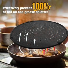 img 2 attached to 🍳 Splatter Screen for Cooking, Frying Pan Splatter Screen, 13” Multi-Use Hot Oil Splash Guard with Fish Scale Rag × 2, Drain Board, Non-Stick, Food Safe & Heat Resistant Universal Pan Cover