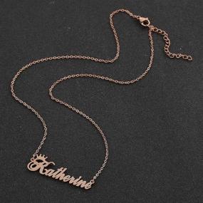 img 1 attached to Customized Rose Gold Name Necklace with Crown: Perfect Personalized Gift for Women and Girls