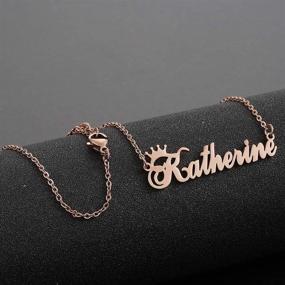 img 2 attached to Customized Rose Gold Name Necklace with Crown: Perfect Personalized Gift for Women and Girls