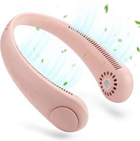 img 4 attached to 🌀 JLife Neck Fan - Bladeless Personal Cooling Device with USB Rechargeable Battery, 3 Speeds - Portable Headphone-Design Cooler for Office, Camping, Walking, Traveling (Pink) - Stay Cool and Comfortable Anywhere