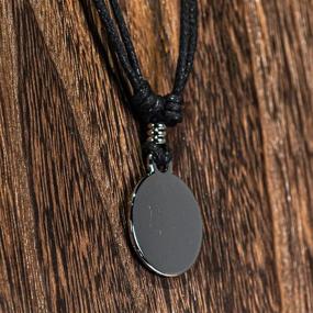 img 1 attached to Стильный подвеска BlueRica Yin Yang с регулируемым 🕉️ черным шнуром: идеальное ожерелье для сбалансированного модного выражения