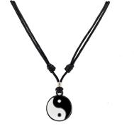 stylish bluerica yin yang pendant on adjustable 🕉️ black rope cord: perfect necklace for a balanced fashion statement logo