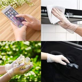 img 2 attached to 🧤 Noverlife 100PCS Latex Disposable Gloves – Stretchy & Flexible for Beauty Salon, Nail Art, Tattoo, Barber Shop, Industrial, Science, Mechanics, and Food Cooking Use (White)