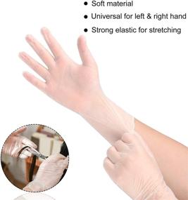 img 1 attached to 🧤 Noverlife 100PCS Latex Disposable Gloves – Stretchy & Flexible for Beauty Salon, Nail Art, Tattoo, Barber Shop, Industrial, Science, Mechanics, and Food Cooking Use (White)
