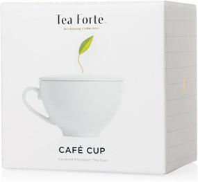 img 3 attached to ☕ Чашка для чая Cafe Cup от Tea Forte: фарфоровая чашка для чая с крышкой, индивидуальное покрытие для поддержания горячего заваренного чая