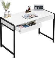 🖥️ greenforest 39 inch home office desk with drawers: modern, stylish & versatile white desk logo