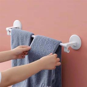 img 1 attached to 🛁 Effortless Organization: 18-Inch Self Adhesive Towel Rack for Bathroom - No Drilling, No Trace - Industrial Pipe Towel Bar, 2 Pieces