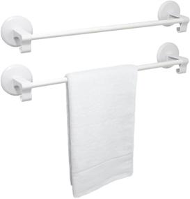 img 4 attached to 🛁 Effortless Organization: 18-Inch Self Adhesive Towel Rack for Bathroom - No Drilling, No Trace - Industrial Pipe Towel Bar, 2 Pieces