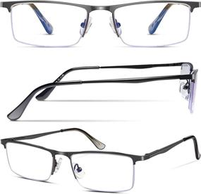 img 1 attached to Men's Metal Frame Reading Glasses - 3-Pack Blue Light Blocking Eyewear