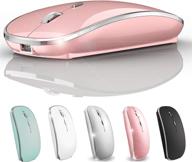 rose gold wireless mouse for macbook pro, macbook air, and mac laptops| imac, desktop computer, chromebook, win7/8/10 pc, hp, dell laptop compatible logo