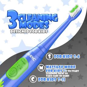 img 3 attached to 🪥 LEMARC USA Supersonic Kids Electric Toothbrush: USB Rechargeable with 8 Dupont Brush Heads, Vibration Speed Control, Massage Mode, Waterproof | Age 3+ (Blue)