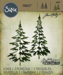 img 1 attached to 🌲 Sizzix 660978 Thinlits Die Set, Woodlands by Tim Holtz: Quality Cutouts for Crafting, 2/pack