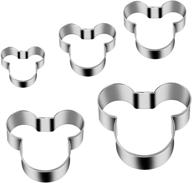 🍪 tmflexe mouse cookie cutter sandwich cutters for kids - diy lunchbox bento box fruit & vegetable cutters for children (boys & girls), pack of 5 logo