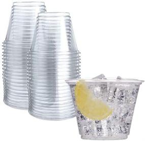 img 4 attached to 🍷 Pack of 50 Clear Disposable 9 oz PET Plastic Cups - Versatile Clear Plastic Party Cups, Ideal for Wine Tasting and More