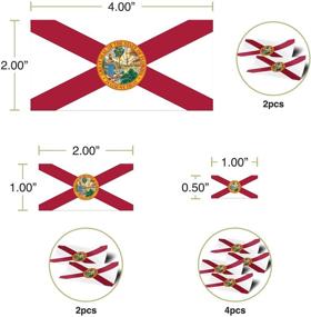 img 2 attached to 🏴 Набор наклеек-стикеров с флагом штата Флорида FL - 8 штук для детей, логотипов, скрапбука, автомобиля, винилового окна, бампера, ноутбука и многого другого.