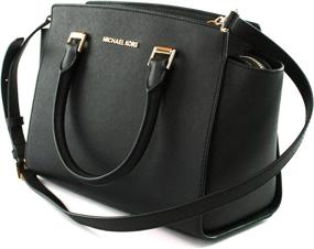 img 3 attached to Michael Kors Saffiano Leather Satchel Women's Handbags & Wallets