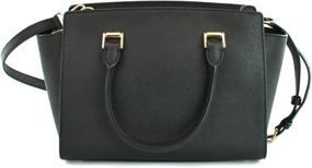 img 1 attached to Michael Kors Saffiano Leather Satchel Women's Handbags & Wallets