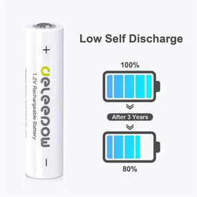 img 2 attached to 🔋 Deleepow AAA Rechargeable Batteries with LCD Charger - High-Capacity 1100mAh, 1200 Cycles - Pack of 8