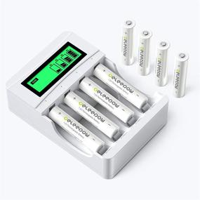 img 4 attached to 🔋 Deleepow AAA Rechargeable Batteries with LCD Charger - High-Capacity 1100mAh, 1200 Cycles - Pack of 8