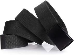 img 2 attached to Canvas Flip Top Solid Military Buckle Men's Accessories in Belts