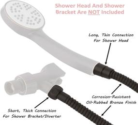 img 2 attached to 🚿 Extra Long Universal 60 Inch Stainless Steel Shower Hose with Double-Buckle - Ideal for Handheld Showerheads - Oil-Rubbed Bronze Finish
