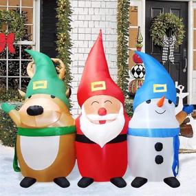 img 3 attached to 6.5FT LED Christmas Outdoor Inflatable Decorations - Blow Up Santa Claus, Reindeer, and Penguin for Holiday Yard Garden Decor, Indoor and Outdoor Use