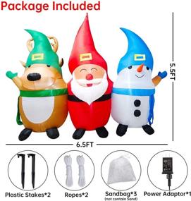 img 2 attached to 6.5FT LED Christmas Outdoor Inflatable Decorations - Blow Up Santa Claus, Reindeer, and Penguin for Holiday Yard Garden Decor, Indoor and Outdoor Use