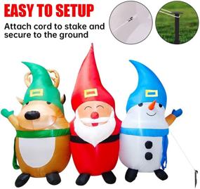 img 1 attached to 6.5FT LED Christmas Outdoor Inflatable Decorations - Blow Up Santa Claus, Reindeer, and Penguin for Holiday Yard Garden Decor, Indoor and Outdoor Use