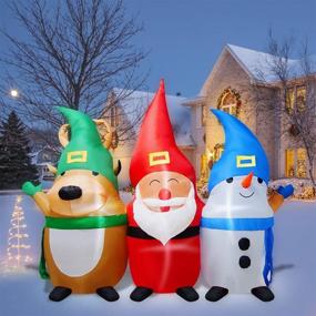img 4 attached to 6.5FT LED Christmas Outdoor Inflatable Decorations - Blow Up Santa Claus, Reindeer, and Penguin for Holiday Yard Garden Decor, Indoor and Outdoor Use