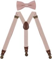 wdsky children's bow tie and suspenders set with bronze button-style clips logo