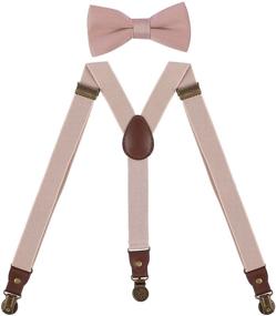 img 4 attached to WDSKY Детский галстук-бабочка и подтяжки с зажимами в стиле бронзовых пуговицами.