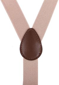 img 3 attached to WDSKY Детский галстук-бабочка и подтяжки с зажимами в стиле бронзовых пуговицами.