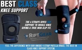 img 1 attached to 🦵 Medium Left RiptGear Open Patella Knee Brace with Adjustable Side Straps - Designed to Alleviate Knee Cap Pressure