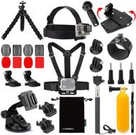 luxebell action camera accessories kit for akaso ek5000 ek7000 4k wifi, gopro hero 9 8 7 6 5/session 5/hero 4/3+/3/2/1 max fusion sj4000 sj5000 logo