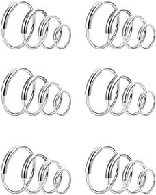 img 4 attached to 🌟 Udalyn 24 Pcs Stainless Steel Septum Piercing Earrings Set for Women Men - 20-22G Nose Rings, Tragus and Cartilage Jewelry Collection