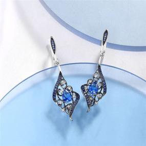 img 2 attached to 💎 Sterling Silver Cubic Zirconia Dangle Earrings: Santuzza Glass Drop Earrings