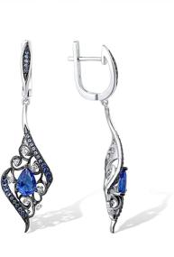 img 3 attached to 💎 Sterling Silver Cubic Zirconia Dangle Earrings: Santuzza Glass Drop Earrings