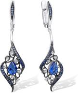 💎 sterling silver cubic zirconia dangle earrings: santuzza glass drop earrings logo