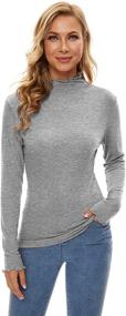 img 4 attached to 🧶 MadHeart Women's Ribbed Knit Sweaters - Lightweight Long Sleeve Mock Turtleneck Layer Shirts