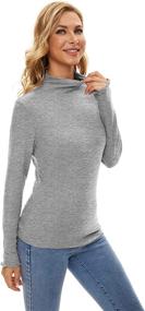 img 3 attached to 🧶 MadHeart Women's Ribbed Knit Sweaters - Lightweight Long Sleeve Mock Turtleneck Layer Shirts