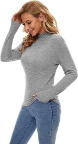 img 2 attached to 🧶 MadHeart Women's Ribbed Knit Sweaters - Lightweight Long Sleeve Mock Turtleneck Layer Shirts