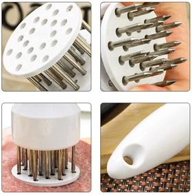 img 2 attached to 🥩 2 Pack Stainless Steel Meat Tenderizer Tool - Professional Kitchen Gadgets with 21 Blades for Tenderizing Beef - Best Meat Tenderizer Needle for Cooking