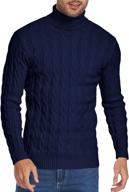 👕 tinkwell men's slim fit knitted turtleneck ribbed pullover thermal solid sweater logo