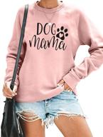 cute dog mom sweatshirt for women: stylish dog mama shirt with long sleeve – letter print tshirt tops logo