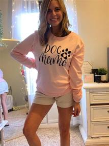 img 2 attached to Cute Dog Mom Sweatshirt for Women: Stylish Dog Mama Shirt with Long Sleeve – Letter Print Tshirt Tops