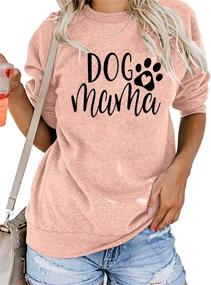 img 3 attached to Cute Dog Mom Sweatshirt for Women: Stylish Dog Mama Shirt with Long Sleeve – Letter Print Tshirt Tops