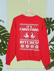 img 1 attached to 🦌 Women's Christmas Sweater: Festive Reindeer Humping Print, Stylish Sweatshirt