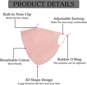 img 2 attached to 😷 Wulcea 6 Packs Breathable Cotton Face Mask: Adjustable Earloop & Reusable Design