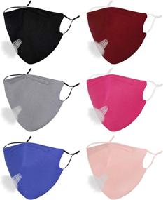 img 4 attached to 😷 Wulcea 6 Packs Breathable Cotton Face Mask: Adjustable Earloop & Reusable Design